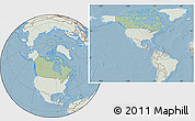 Savanna Style Location Map of Canada, lighten, land only, hill shading