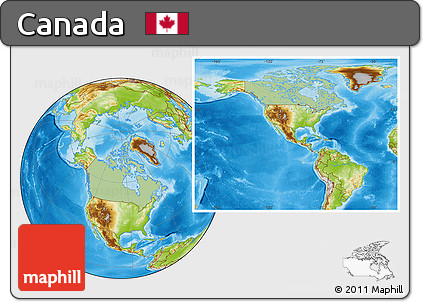 Savanna Style Location Map of Canada, physical outside