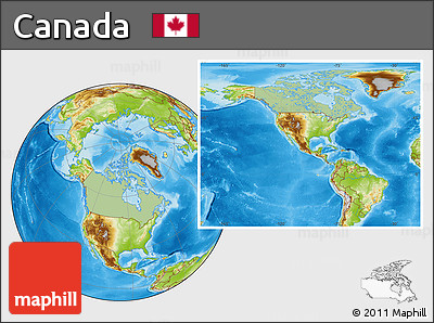 Savanna Style Location Map of Canada, physical outside