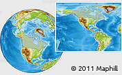 Savanna Style Location Map of Canada, physical outside, hill shading