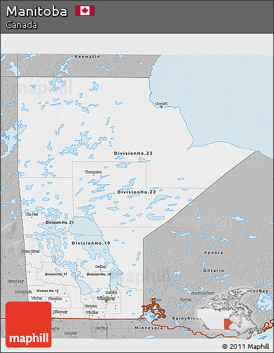 Gray 3D Map of Manitoba