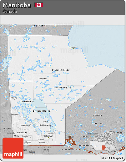 Gray 3D Map of Manitoba