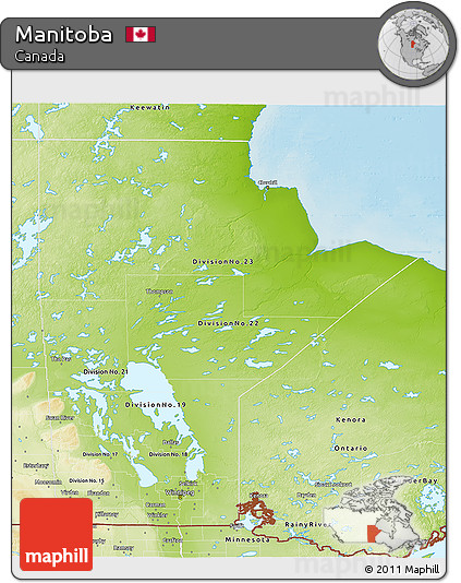 Physical 3D Map of Manitoba