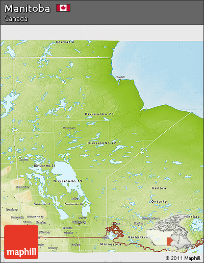 Physical 3D Map of Manitoba