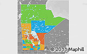 Political 3D Map of Manitoba, desaturated