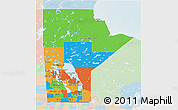 Political 3D Map of Manitoba, lighten