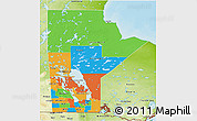 Political 3D Map of Manitoba, physical outside