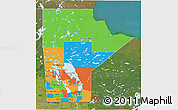 Political 3D Map of Manitoba, satellite outside