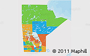 Political 3D Map of Manitoba, single color outside