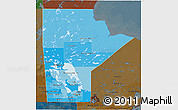 Political Shades 3D Map of Manitoba, darken