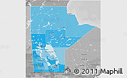 Political Shades 3D Map of Manitoba, desaturated