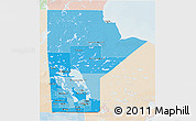Political Shades 3D Map of Manitoba, lighten