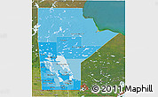 Political Shades 3D Map of Manitoba, satellite outside