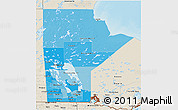 Political Shades 3D Map of Manitoba, shaded relief outside
