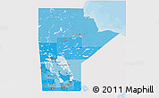 Political Shades 3D Map of Manitoba, single color outside