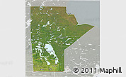 Satellite 3D Map of Manitoba, lighten, semi-desaturated
