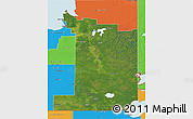 Satellite 3D Map of Division No.  1, political outside