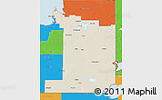 Shaded Relief 3D Map of Division No.  1, political outside