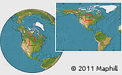 Satellite Location Map of Division No.  1, within the entire country