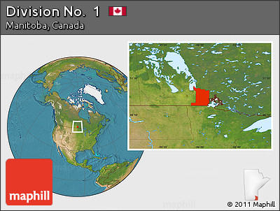 Satellite Location Map of Division No.  1