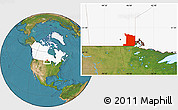 Satellite Location Map of Division No.  1, highlighted country