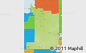 Physical Map of Division No.  1, political outside