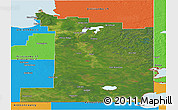 Satellite Panoramic Map of Division No.  1, political outside