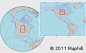 Gray Location Map of Division No. 11, within the entire country