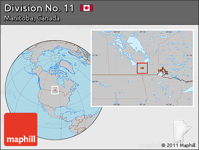 Gray Location Map of Division No. 11