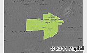 Physical Map of Division No. 11, darken, desaturated