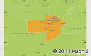 Political Map of Division No. 11, physical outside