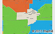 Shaded Relief Map of Division No. 11, political outside