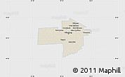 Shaded Relief Map of Division No. 11, single color outside