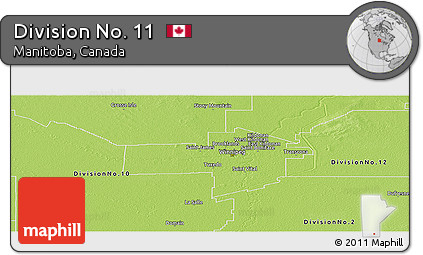 Physical Panoramic Map of Division No. 11