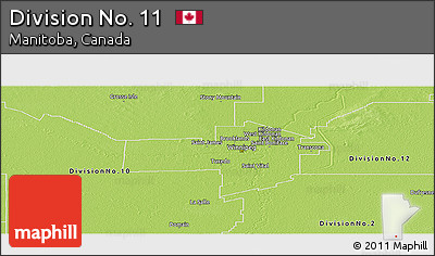 Physical Panoramic Map of Division No. 11