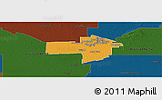 Political Panoramic Map of Division No. 11, darken