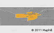 Political Panoramic Map of Division No. 11, desaturated