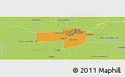 Political Panoramic Map of Division No. 11, physical outside