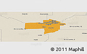 Political Panoramic Map of Division No. 11, shaded relief outside