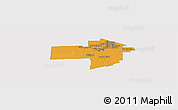 Political Panoramic Map of Division No. 11, single color outside