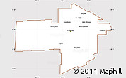 Classic Style Simple Map of Division No. 11, cropped outside
