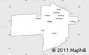 Silver Style Simple Map of Division No. 11, cropped outside