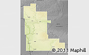 Physical 3D Map of Division No. 16, darken, desaturated