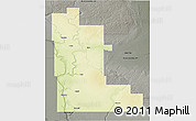 Physical 3D Map of Division No. 16, darken, semi-desaturated