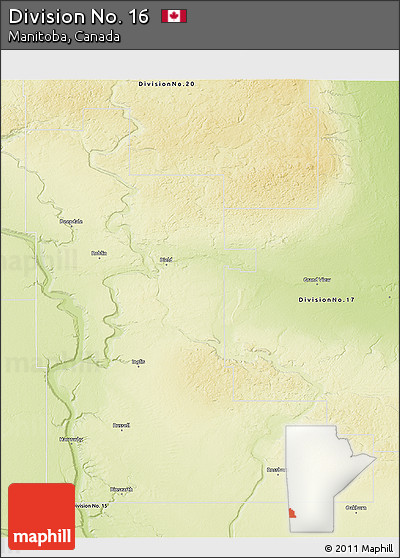 Physical 3D Map of Division No. 16