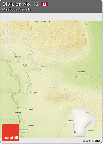 Physical 3D Map of Division No. 16