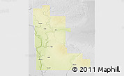 Physical 3D Map of Division No. 16, lighten, desaturated
