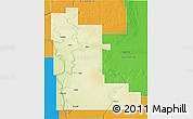 Physical 3D Map of Division No. 16, political outside