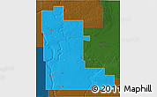 Political 3D Map of Division No. 16, darken