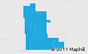 Political 3D Map of Division No. 16, single color outside